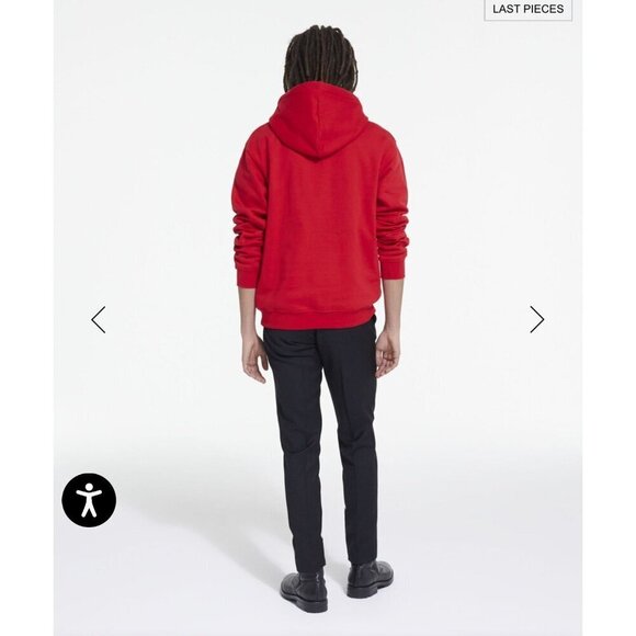 The Kooples Men's Red Cotton‎ Fleece Hoodie XL Logo Patch & Kangaroo Pocket - Picture 7 of 12